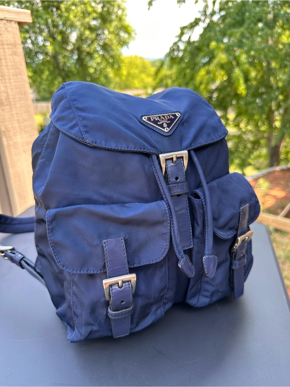 PRADA Tessuto Backpack in nylon with leather trim